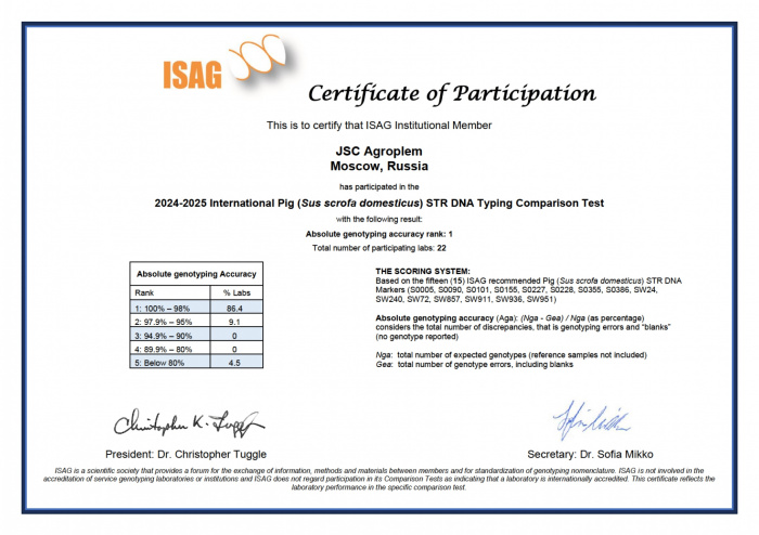 Единственная в России лаборатория молекулярно-генетической экспертизы «Агроплем» вошла в список лучших лабораторий мира 